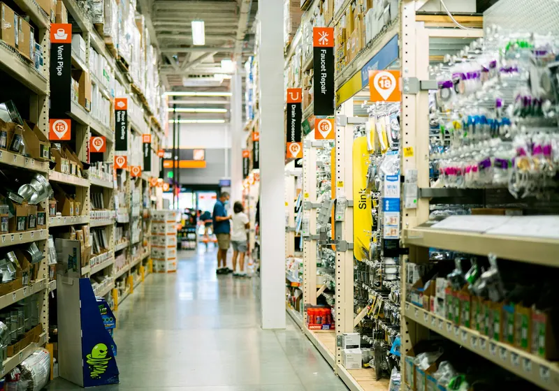 A well-stocked store aisle