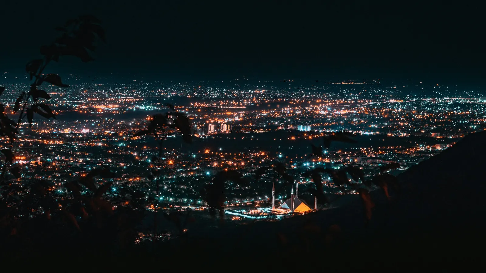 Islamabad at night seen from the Margalla Hills